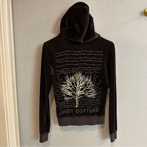 Juicy Couture Black Hoodie with Gold Tree Design